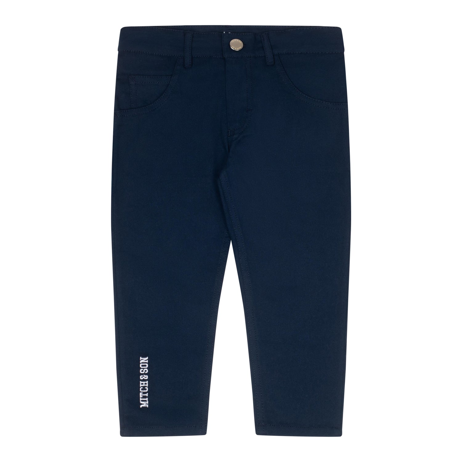 Mitch & Son BRODY & BYRON Navy Blue & White Long Sleeve Top & Twill Trouser Set