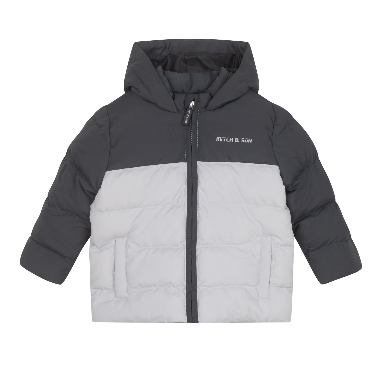 Mitch & Son Junior CALEB Stone Grey Cut N Sew Hooded Jacket