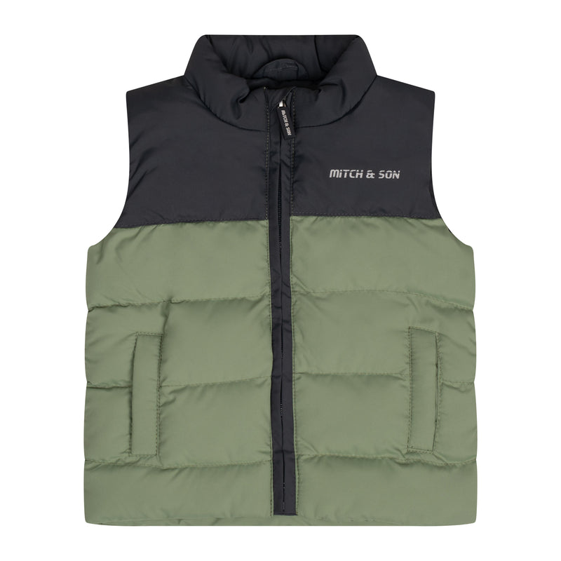 AW24 Mitch & Son Junior CAMERON Khaki Colour Block Gilet