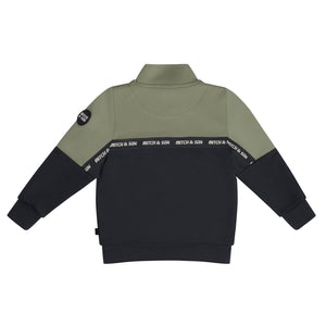 AW24 Mitch & Son Junior CALOS Khaki Half Zip Tape Detail Tracksuit