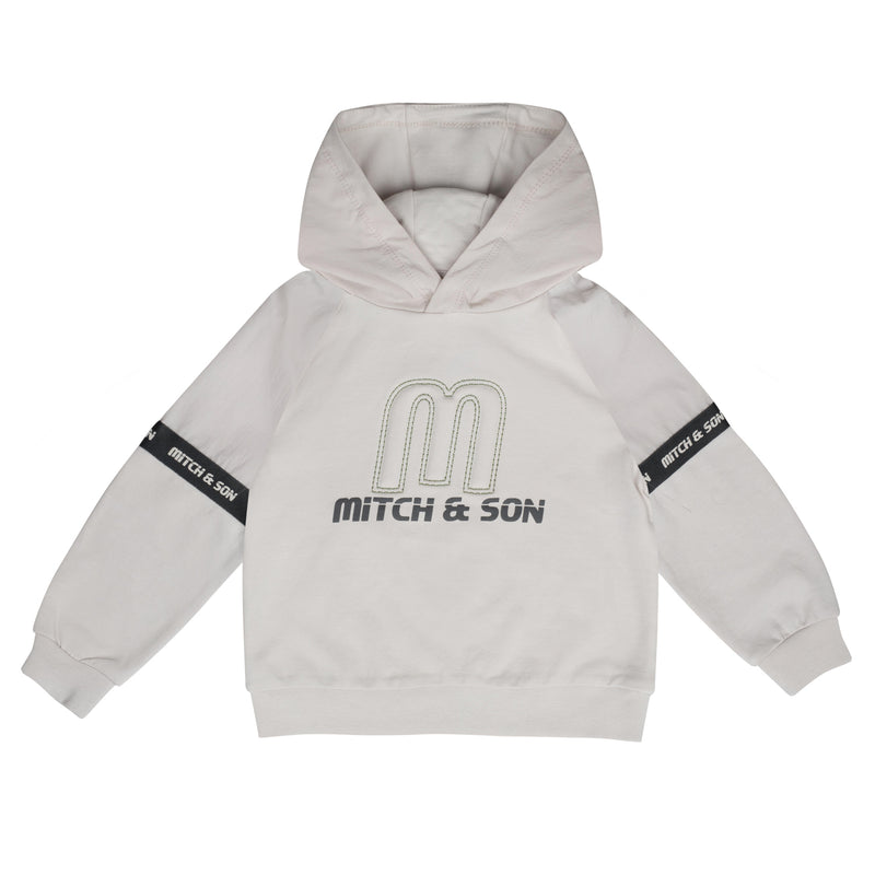 Mitch & Son Junior CAMDEN & CHARLES Stone Grey Logo Sweatshirt Hoody & Cargo Jogger Set