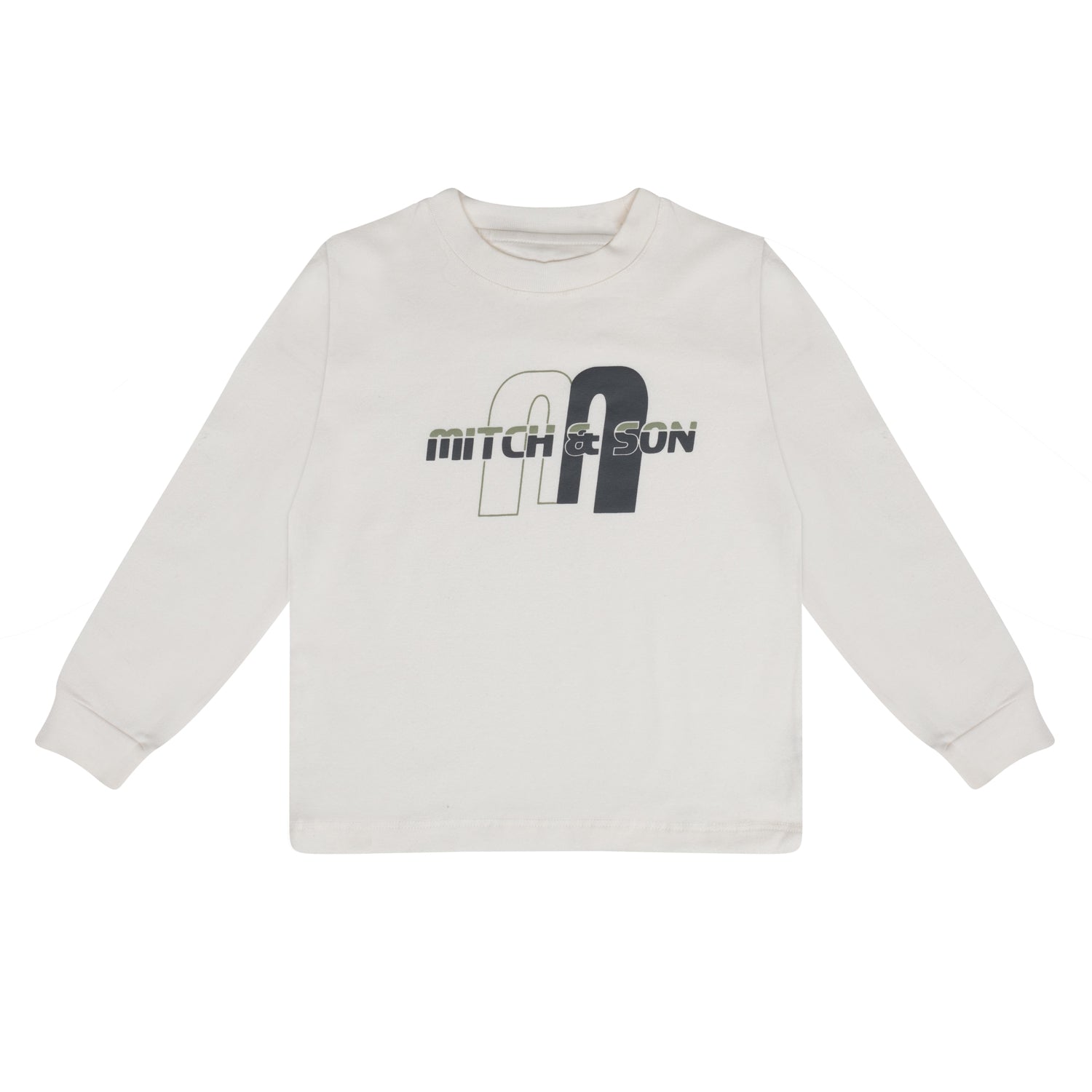 Mitch & Son Junior CREW & CHARLES Dark Grey & White Long Sleeve Logo T-Shirt & Cargo Jogger Set