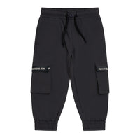 Mitch & Son Junior CREW & CHARLES Dark Grey & White Long Sleeve Logo T-Shirt & Cargo Jogger Set