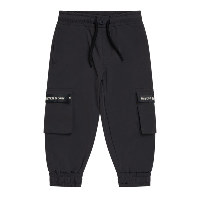 Mitch & Son Junior CREW & CHARLES Dark Grey & White Long Sleeve Logo T-Shirt & Cargo Jogger Set