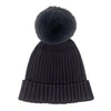 AW24 Mitch & Son Junior CADEN Dark Grey Faux Fur Logo Pom Pom Hat