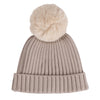 Mitch & Son Junior CADEN Stone Grey Faux Fur Logo Pom Pom Hat