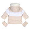 Mitch & Son Mini DAN Beige Faux Fur Padded Jacket With Mittens