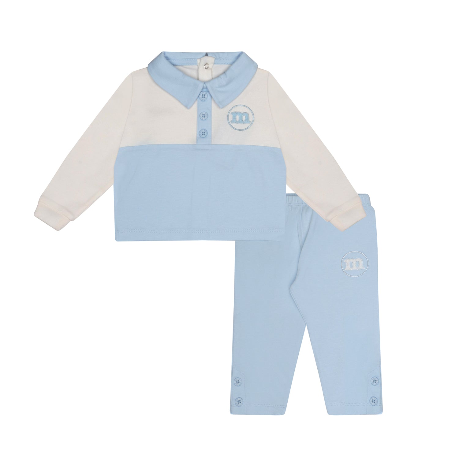 Mitch & Son Mini DONNY Pale Blue Polo Top & Trousers Set