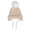 Mitch & Son Mini DYLAN Beige Knitted Pom Pom Hat