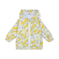 SS25 Mitch & Son GEO Yellow White & Grey Doodle Print Hooded Jacket