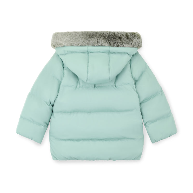 AW25 Mitch & Son JACK Green Faux Fur Trim Coat