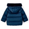 AW25 Mitch & Son JACK Navy Blue Faux Fur Trim Coat