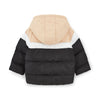 AW25 Mitch & Son JNR LEVI Black Beige & White Colour Block Coat