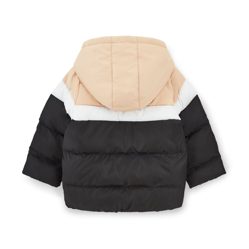AW25 Mitch & Son JNR LEVI Black Beige & White Colour Block Coat