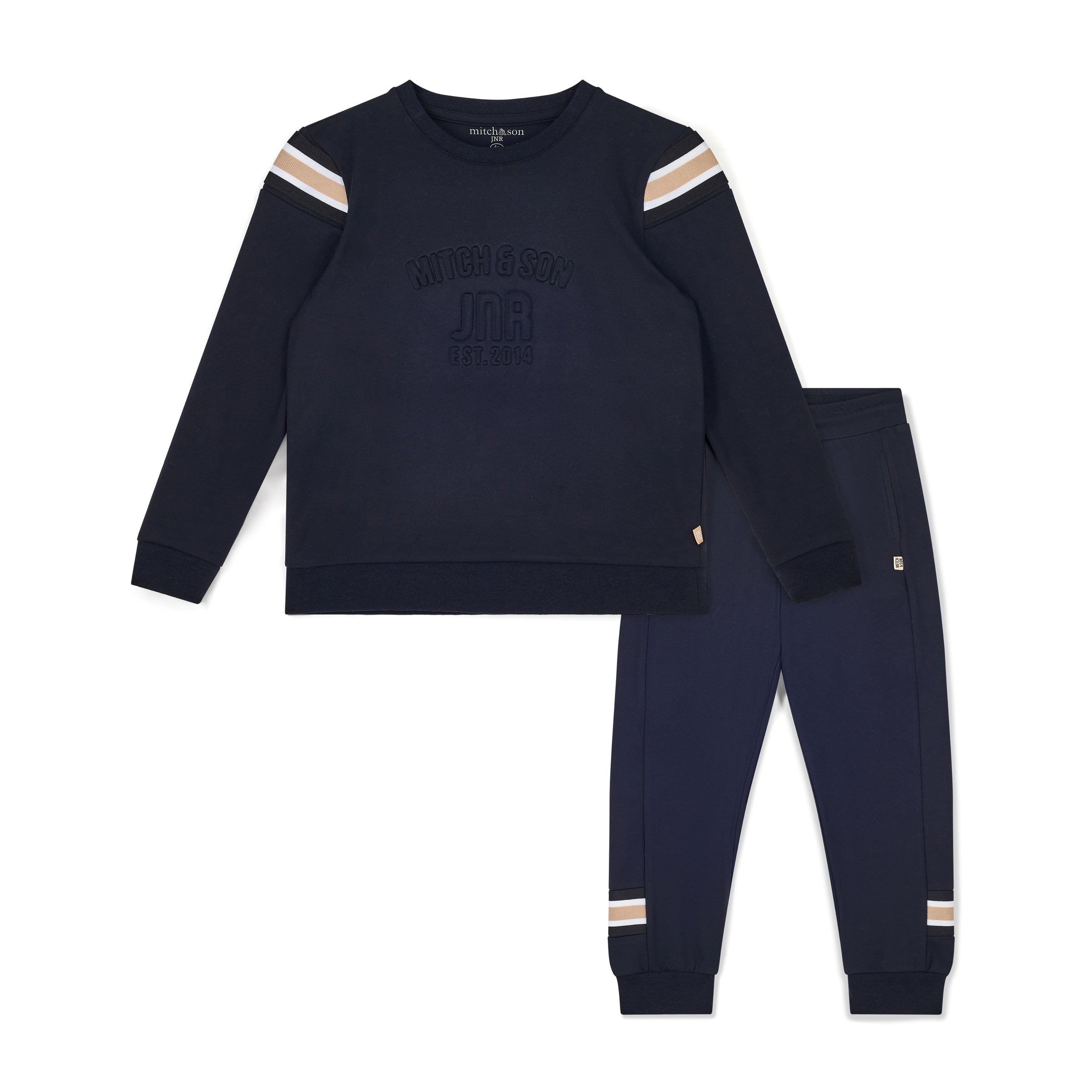 AW25 Mitch & Son JNR LUIS Black Logo Stripe Tracksuit