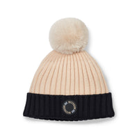 AW25 Mitch & Son JNR JIMMY Beige & Black Pom Pom Knitted Hat