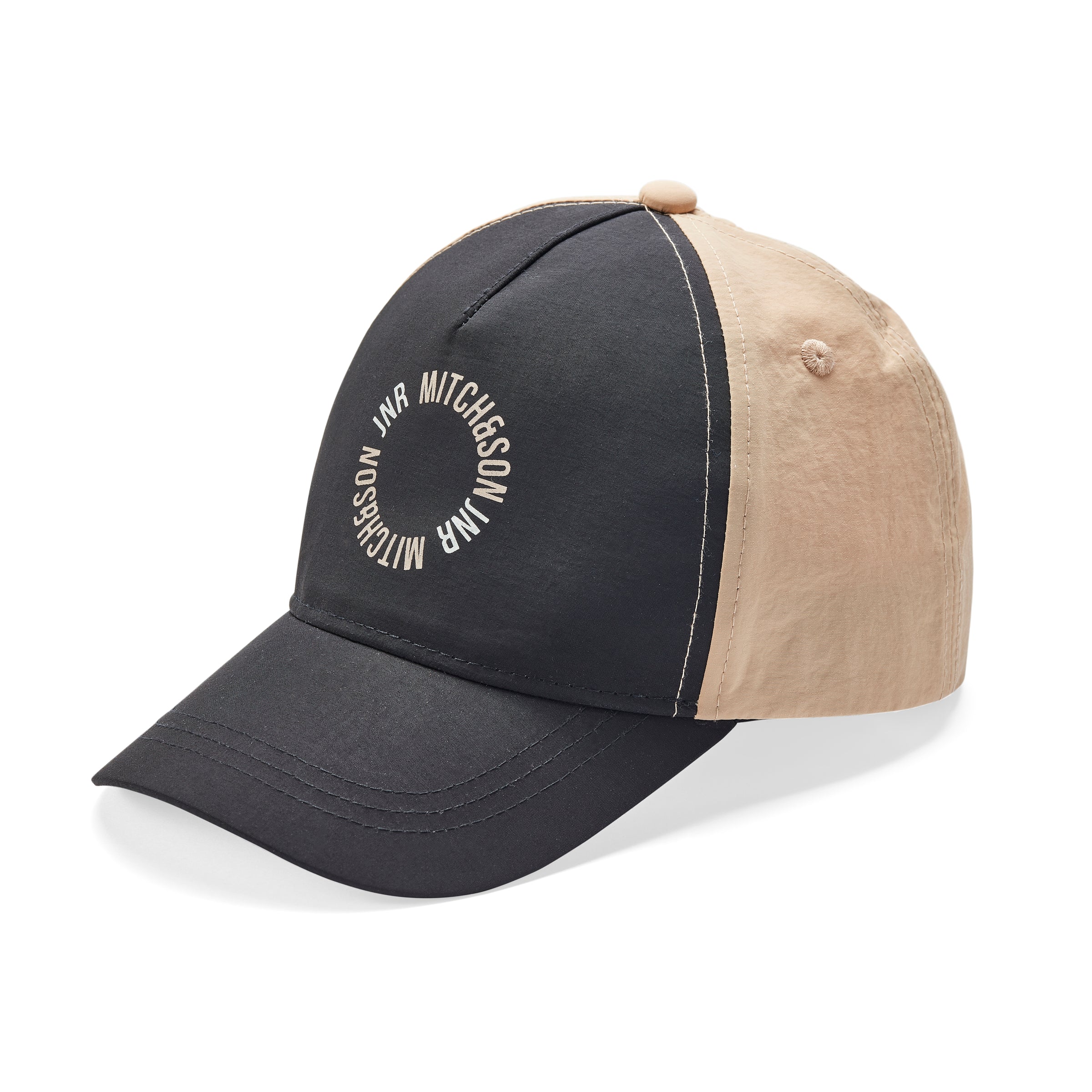 AW25 Mitch & Son JNR LUKE Beige & Black Circle Logo Nylon Cap