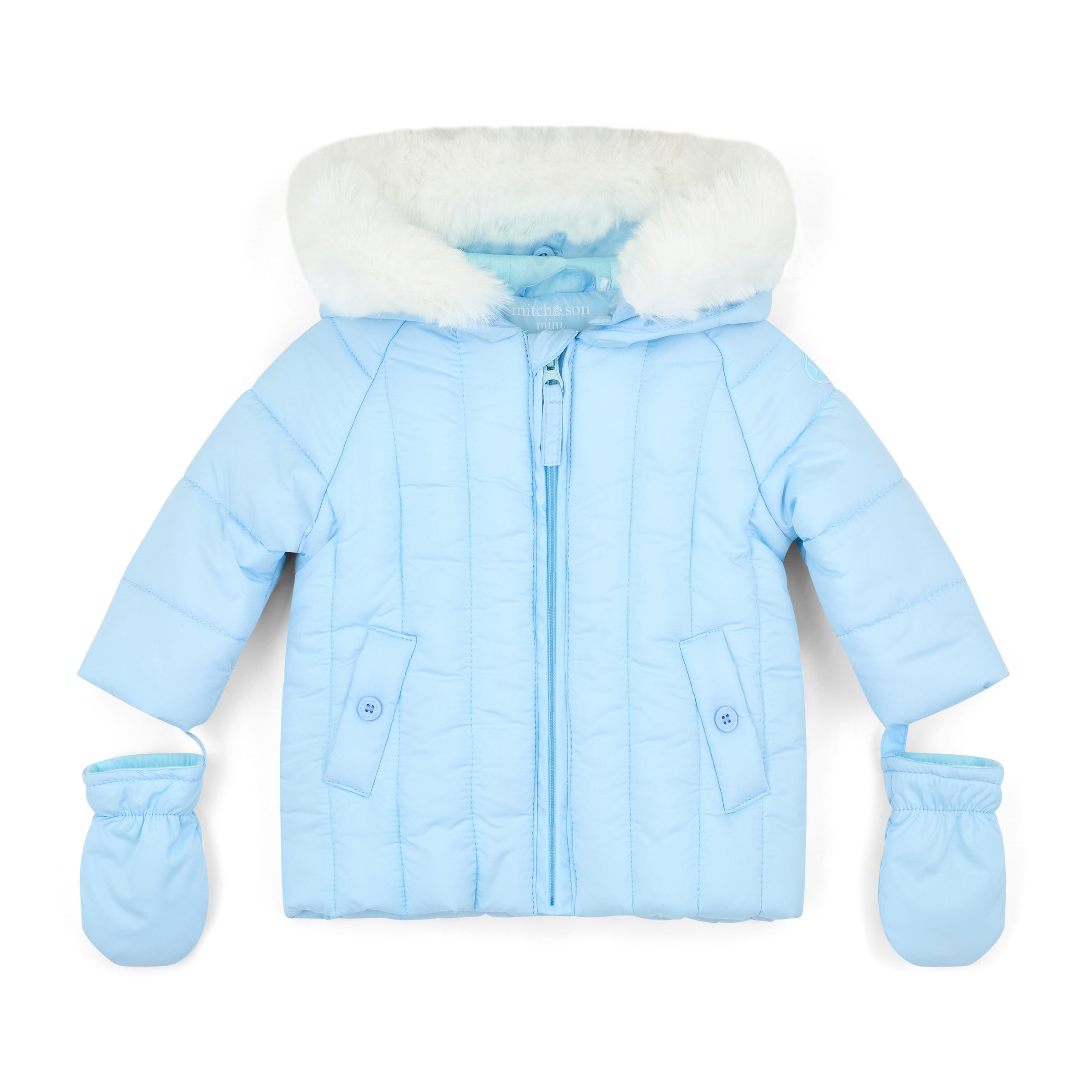 AW25 Mitch & Son Mini MIKEY Blue Coat With Mittens