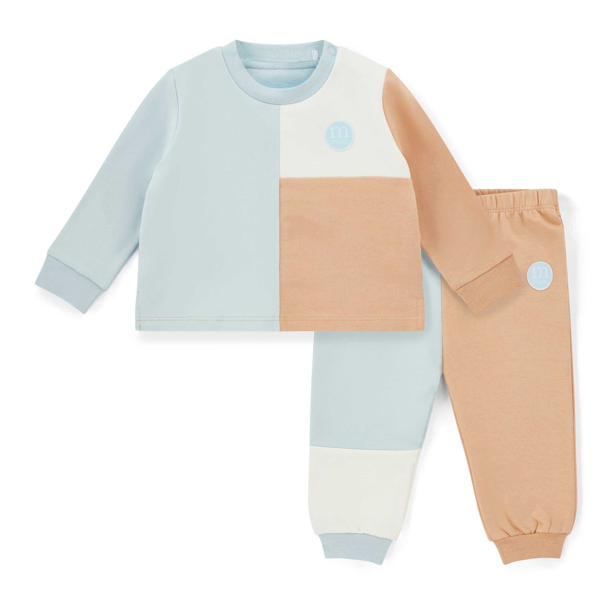 AW25 Mitch & Son Mini MAX Blue Beige & White Colour Block Logo Tracksuit
