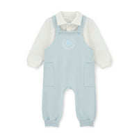 AW25 Mitch & Son Mini MARSHALL Blue & White Dungarees Polo Set