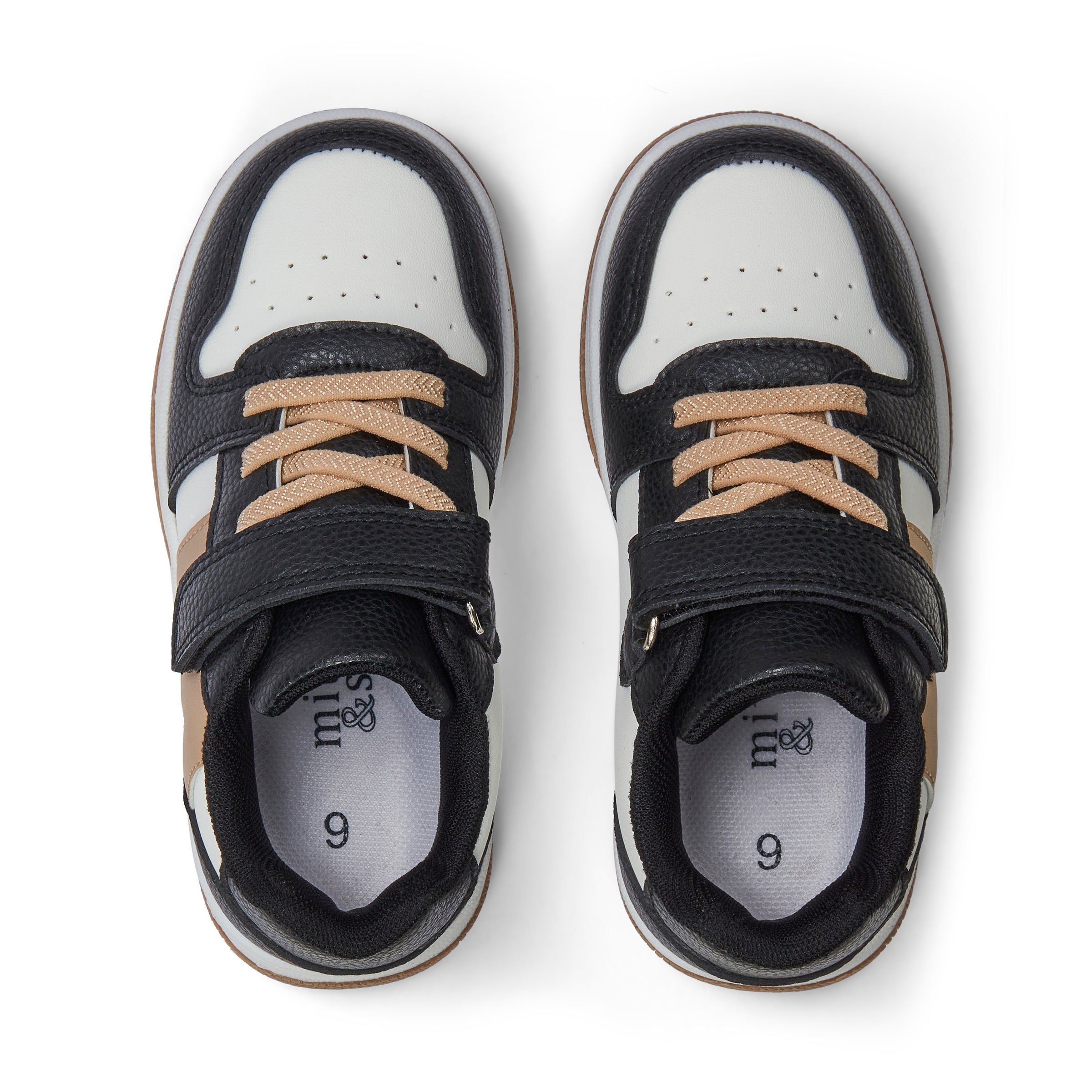 AW25 Mitch & Son JUMP LOW Black White & Beige Trainers