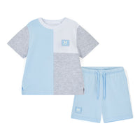 PREORDER SS26 Mitch & Son OTTO Blue Grey & White Shorts Set