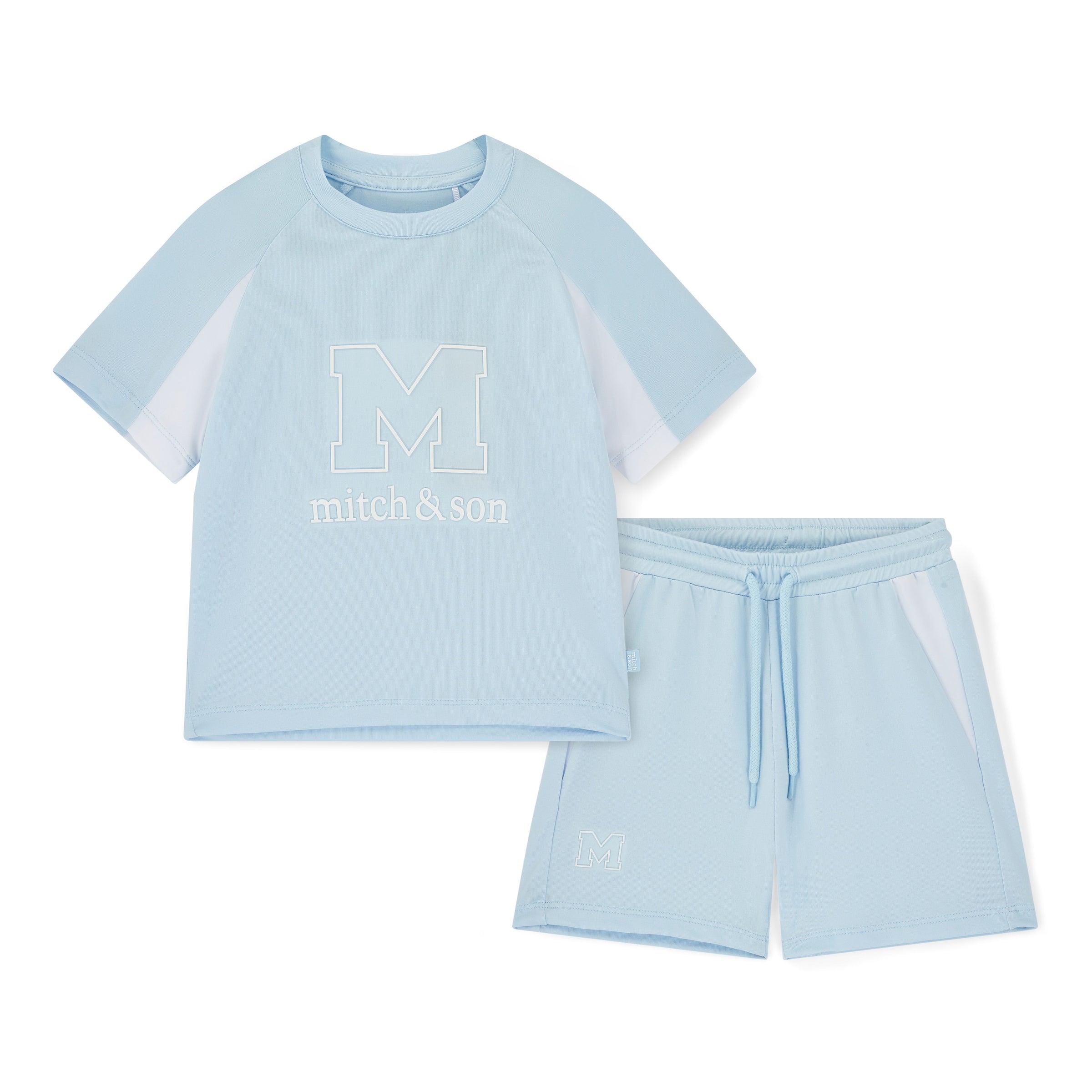 PREORDER SS26 Mitch & Son OLLIE Blue & White Logo Shorts Set