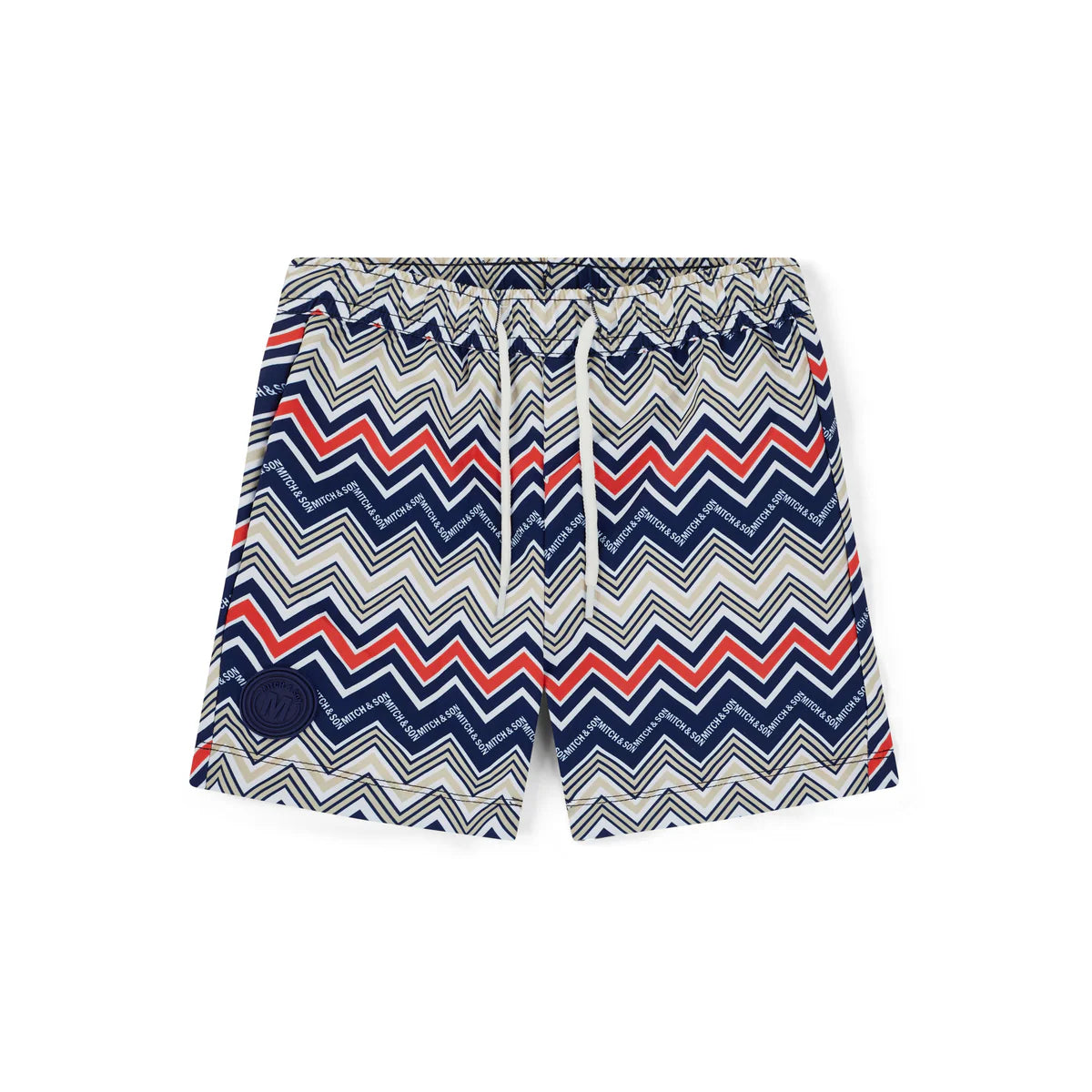 SS26 Mitch & Son PABLO Multicoloured Chevron Logo Swim Shorts