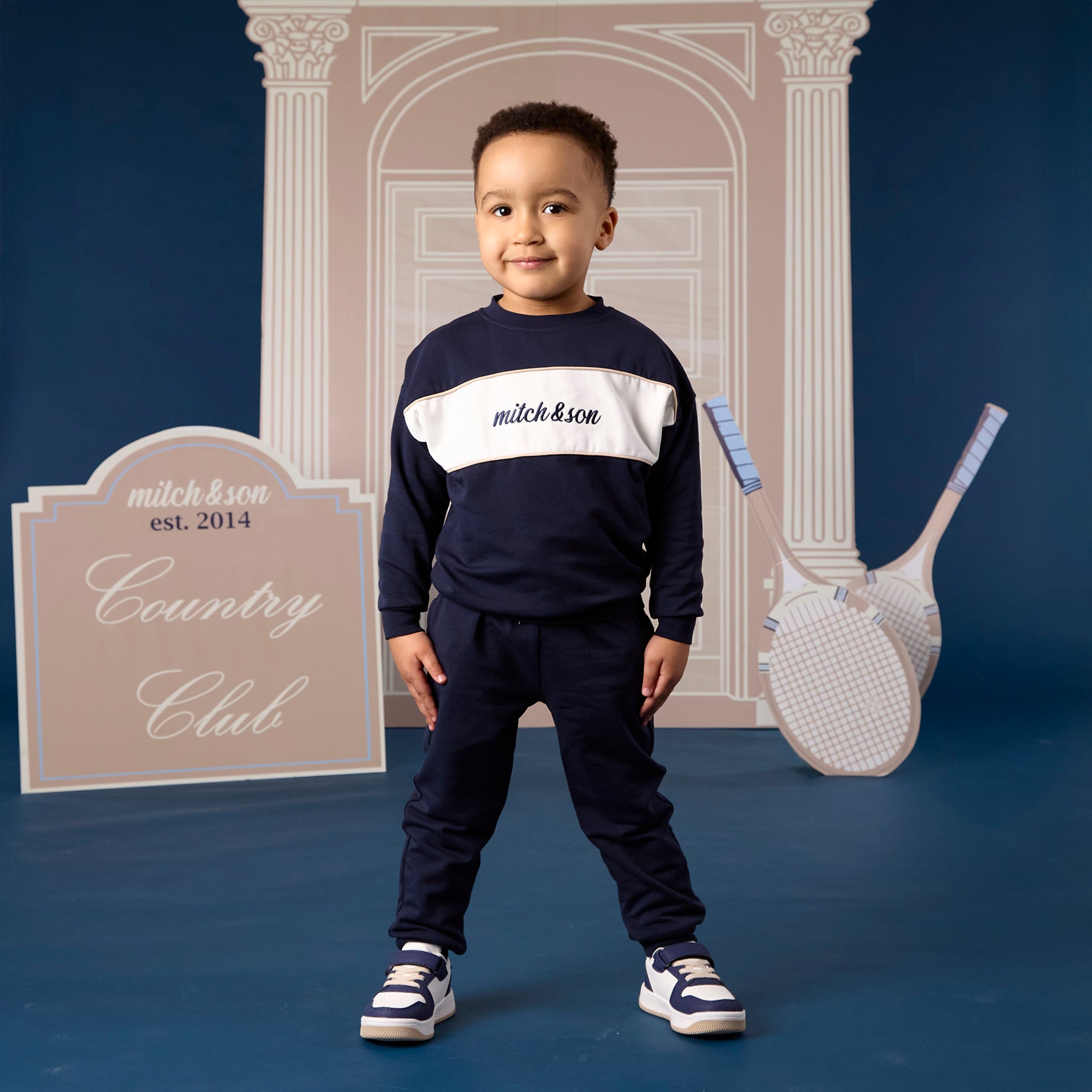 Mitch & Son Boys SEAN Navy Tracksuit