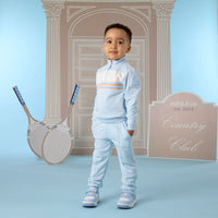 Mitch & Son Boys SAMSON Blue Quarter Zip Tracksuit