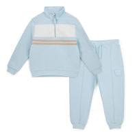 Mitch & Son Boys SAMSON Blue Quarter Zip Tracksuit