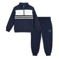 Mitch & Son Boys SAMSON Navy Quarter Zip Tracksuit