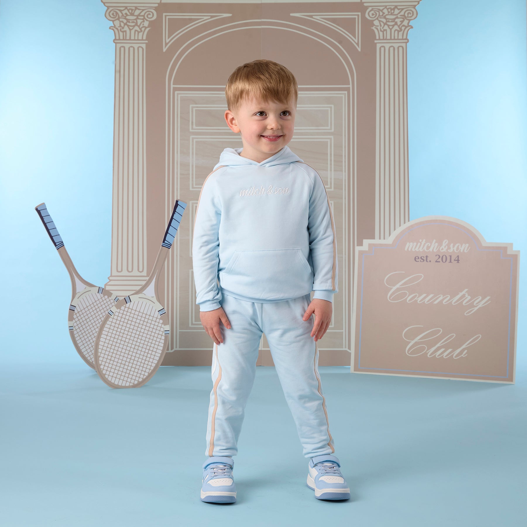 Mitch & Son Boys SCOTT Blue Hoody Tracksuit