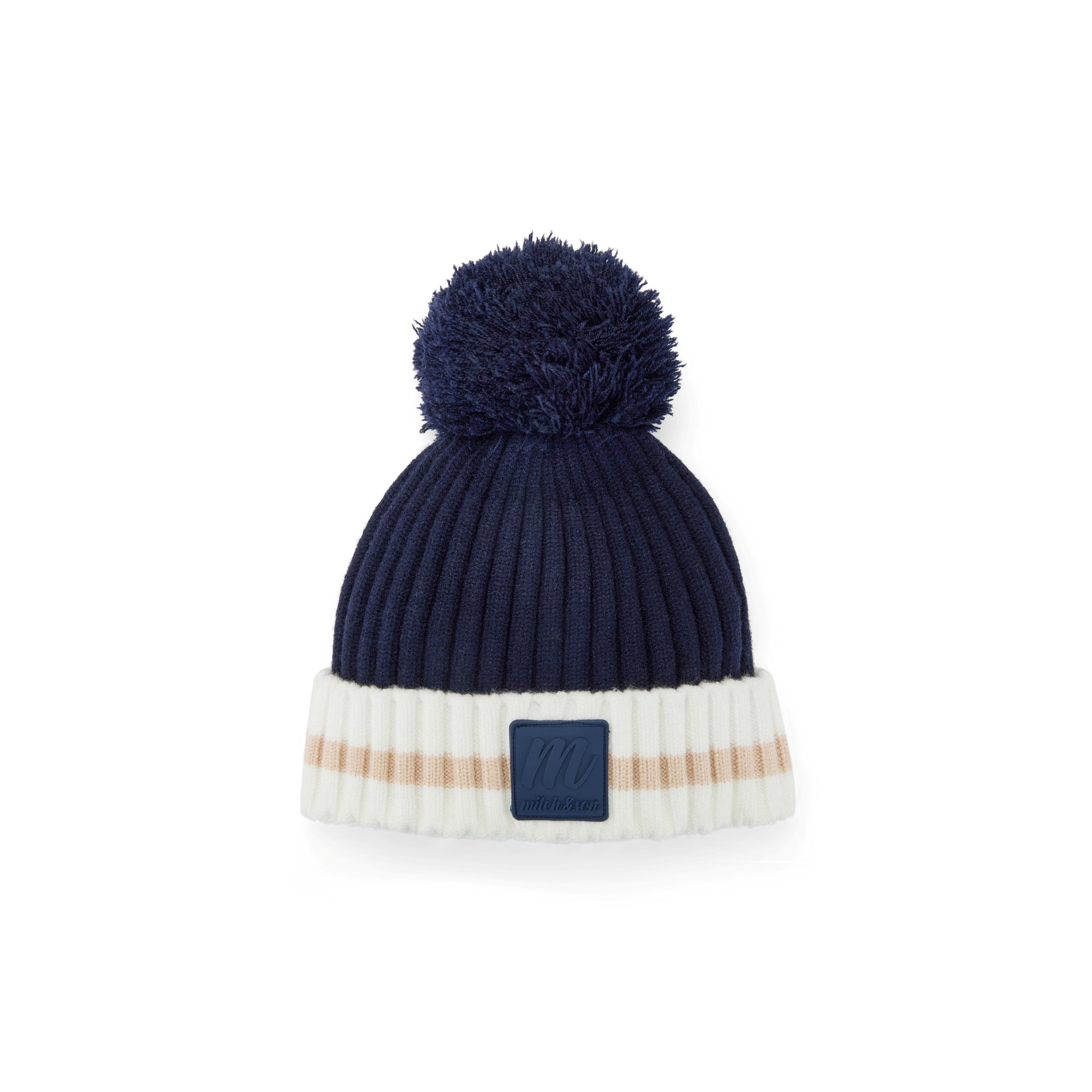 Mitch & Son Boys STERLING Navy Pom Pom Hat
