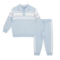 Mitch & Son Boys TRAVIS Blue Knitted Tracksuit