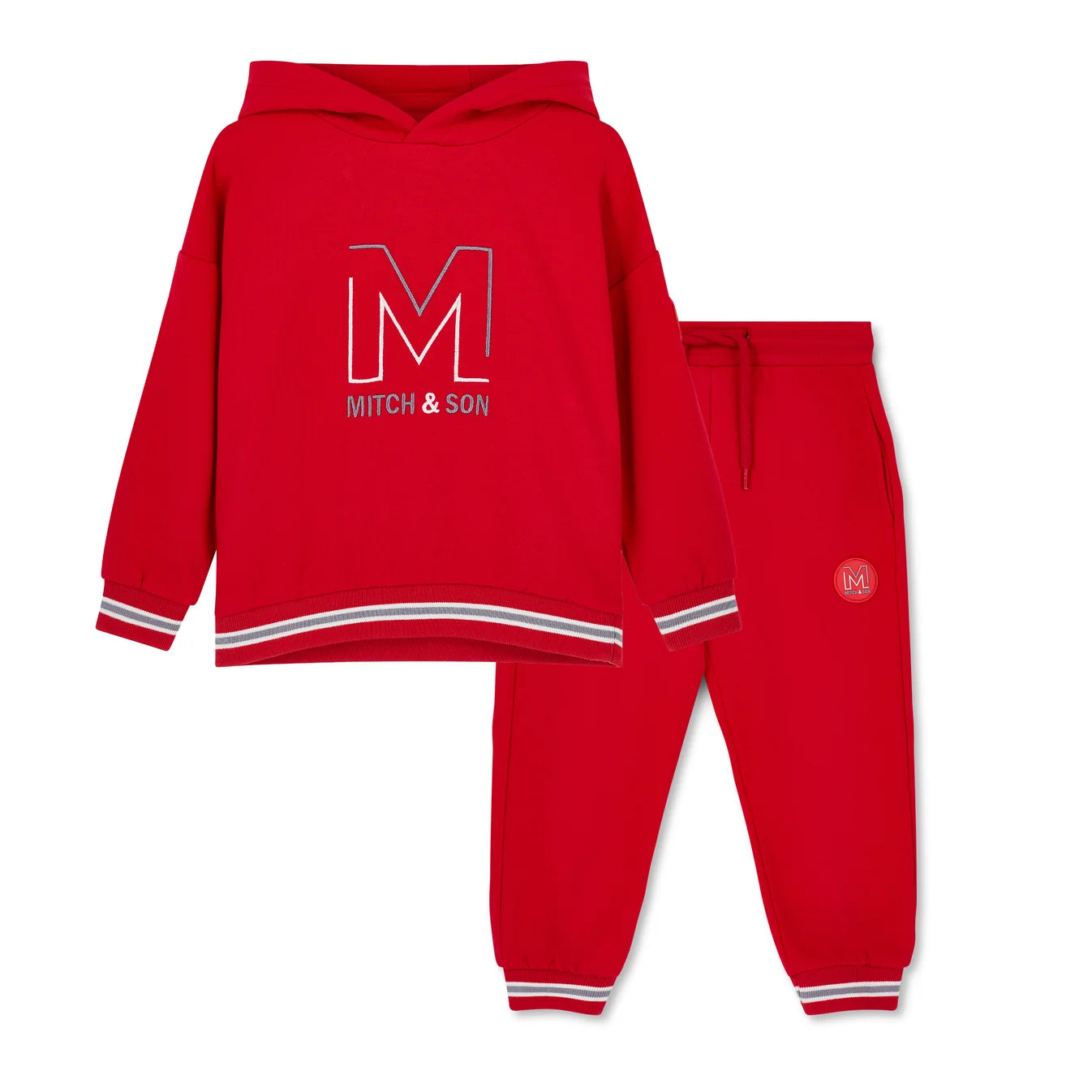 Mitch & Son Boys TATE Red Hoody Tracksuit
