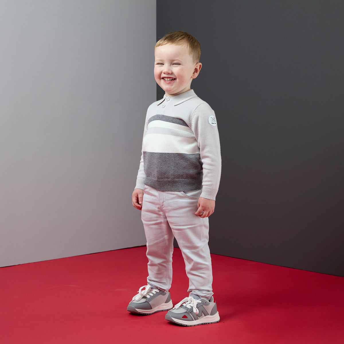 Mitch & Son Boys TIGHE & TRACE Grey Polo Trousers Set