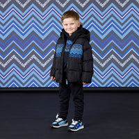 Mitch & Son Boys WYATT Black Zig Zag Coat