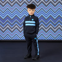 Mitch & Son Boys WALKER Black Quarter Zip Tracksuit