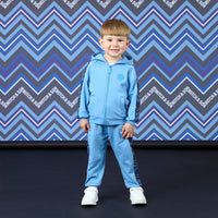 Mitch & Son Boys WARREN & WESTON Blue Zig Zag Three Piece Tracksuit