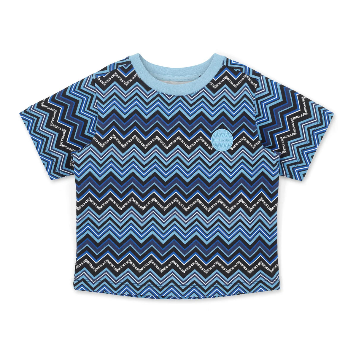 Mitch & Son Boys WESTON Blue Zig Zag T-Shirt