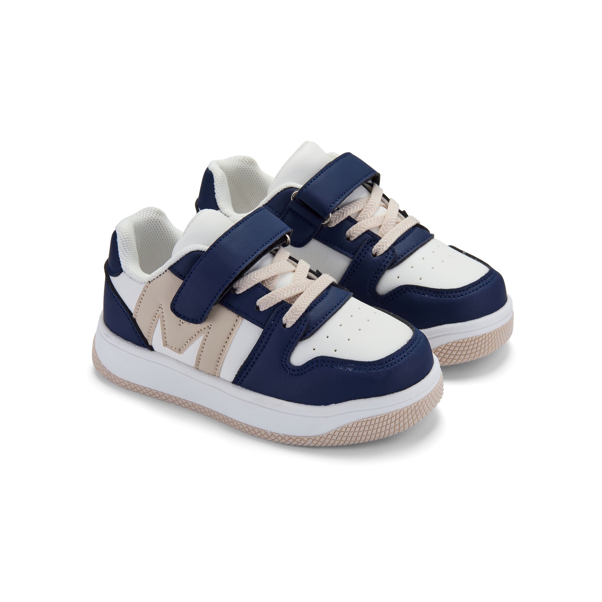 PREORDER SS26 Mitch & Son JUMP LOW Navy Blue White & Beige Logo Trainers
