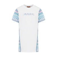 SS26 Missoni Blue & White Multicoloured Chevron Logo Dress