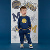 AW25 Mitch & Son KING Navy Blue & Yellow Baseball League Logo Tracksuit