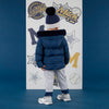 AW25 Mitch & Son JACK Navy Blue Faux Fur Trim Coat