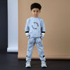 AW25 Mitch & Son JNR LOGAN Grey Black White & Beige Logo Stripe Tracksuit