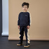 AW25 Mitch & Son JNR LAWRENCE Black Beige & White Logo Stripe Hoody Tracksuit