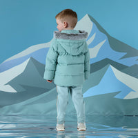 AW25 Mitch & Son JACK Green Faux Fur Trim Coat