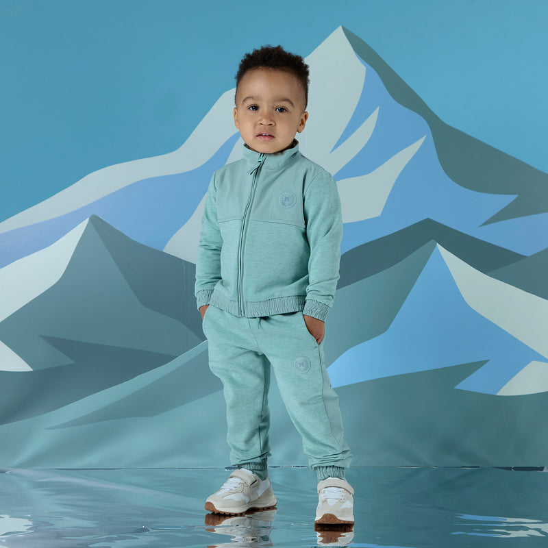 AW25 Mitch & Son JONATHAN & JASON White & Green Three Piece Zipper Tracksuit