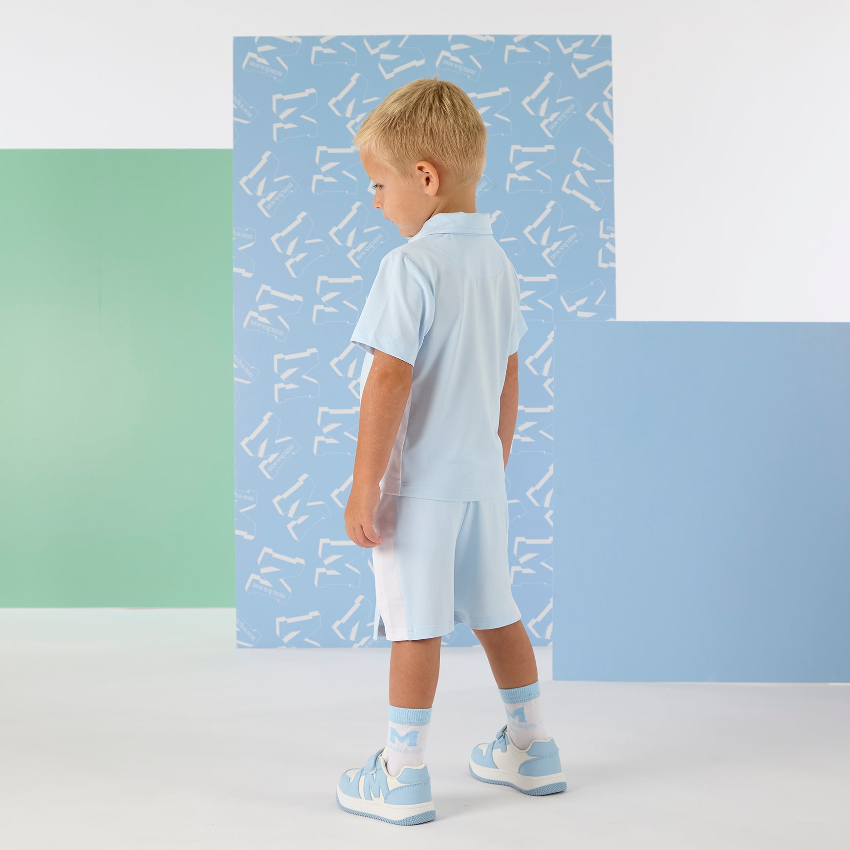 PREORDER SS26 Mitch & Son OSIRIS Blue & White Logo Zipper Shorts Set